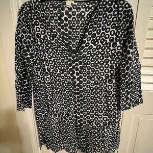 J. Crew Coverup • Navy and White Print Tunic
